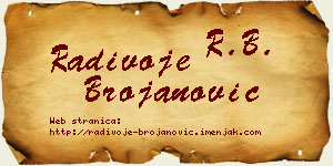 Radivoje Brojanović vizit kartica